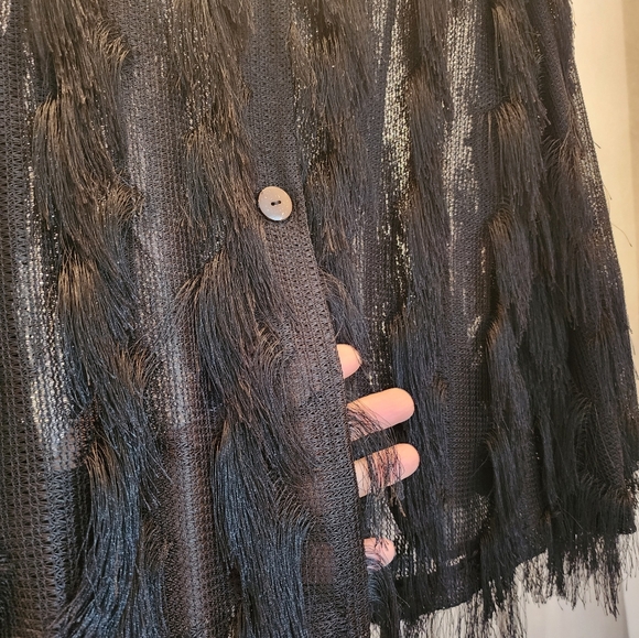 Holiday Colleen Lopez Fancy Fringe Jacket Throw over Cover up - Picture 4 of 4